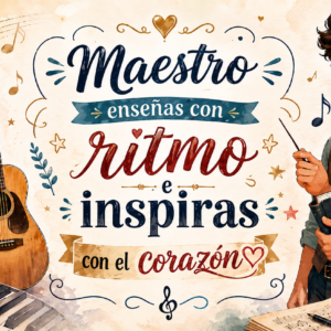 Taza Maestro Enseñas con Ritmo e Inspiras con el Corazón