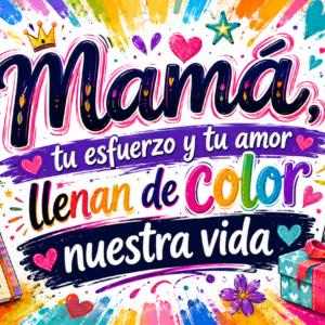 Taza Mamá Tu Esfuerzo y Tu Amor Llenan de Color Nuestra Vida