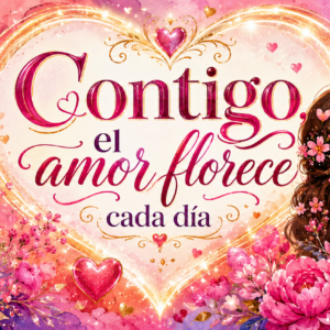 Taza Contigo el Amor Florece Cada Día