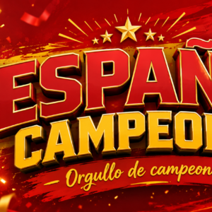 Taza España Campeona – Orgullo de Campeones | Diseño Futbolero Rojo y Dorado
