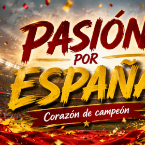 Taza Pasión por España – Corazón de Campeón | Diseño Futbolero con Copa y Balón